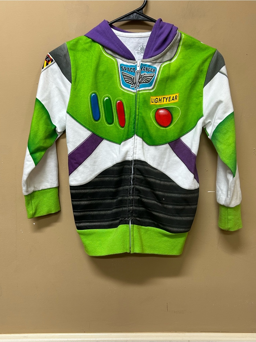 Disney Parks Buzz Lightyear Hoodie Boys Size S Small Toy Story Full Zip Costume